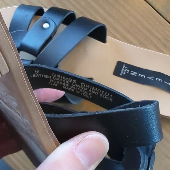 Black Leather Sandals - Picture 3 of 6